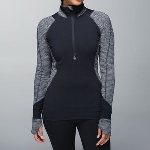 Lululemon Race Your Pace 1/2 zip black grey